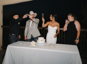 Champagne toast at Spence Diamond Pavilion located at Chapel Dulcinea